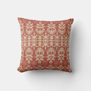 Elegant stylish red damask inspired pattern   cushion
