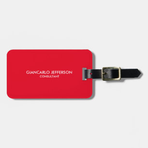 Elegant Stylish Red Professional Your Name Luggage Tag