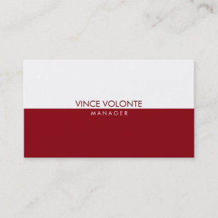 Elegant Stylish Red White Professional Business Card