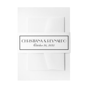 Elegant Stylish Roaring 20s Wedding Invitation Belly Band
