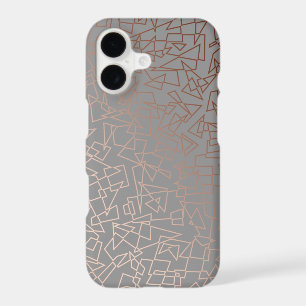 Elegant stylish rose gold geometric pattern grey