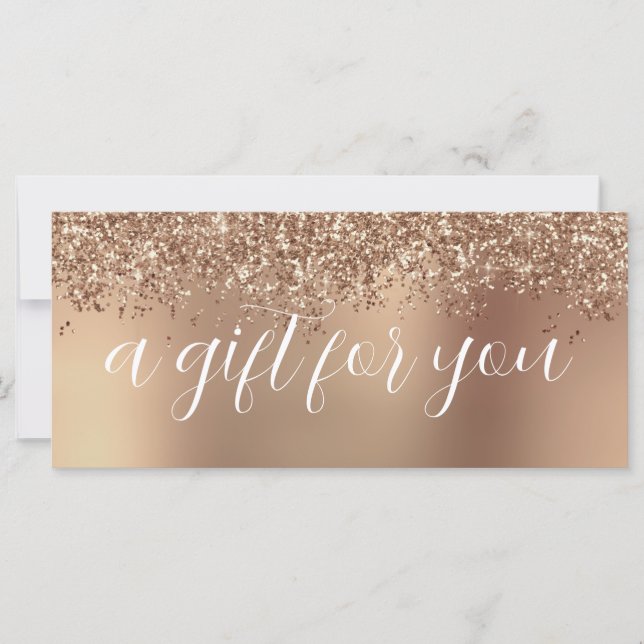 Elegant stylish rose gold glitter makeup & hair  (Front)