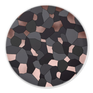 Elegant stylish rose gold grey and black mosaic ceramic knob