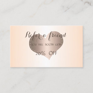 Elegant Stylish Rose Gold Heart Referral Card