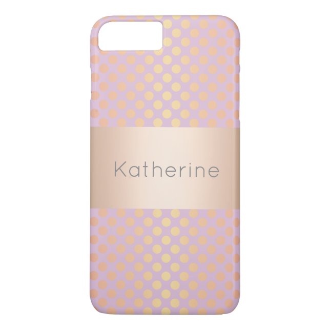 Elegant stylish rose gold polka dots pattern pink Case-Mate iPhone case (Back)