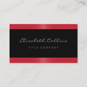 Elegant stylish satin red border black personal business card