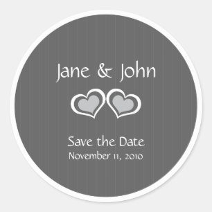 Elegant Stylish Save the Date Wedding Classic Round Sticker