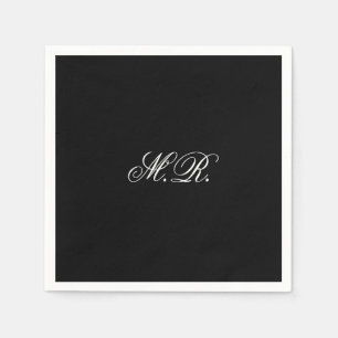 Elegant Stylish Script Monogram Initials Wedding Napkin