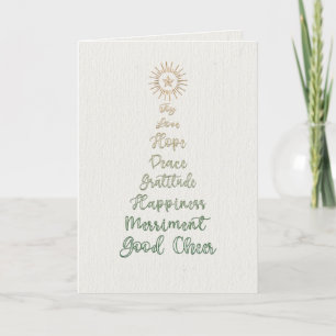 Elegant Stylish Script Typography Christmas Tree Holiday Card