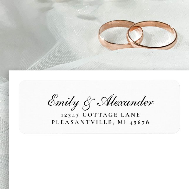Elegant Stylish Script Wedding Return Address (Creator Uploaded)