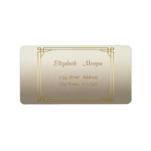 Elegant Stylish Shiny,Faux Gold Frame Label