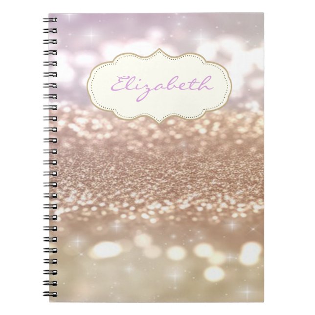 Elegant Stylish ,Shiny , Glittery Bokeh Notebook (Front)