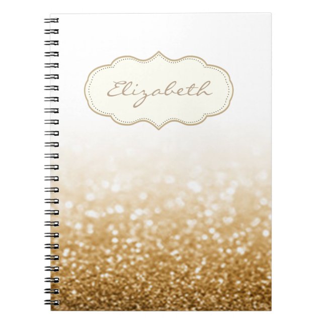 Elegant Stylish ,Shiny , Glittery Bokeh Notebook (Front)