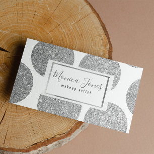 Elegant stylish silver glam glitter polka dots