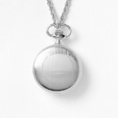 Elegant Stylish Silver Monogrammed Necklace Watch (Back)