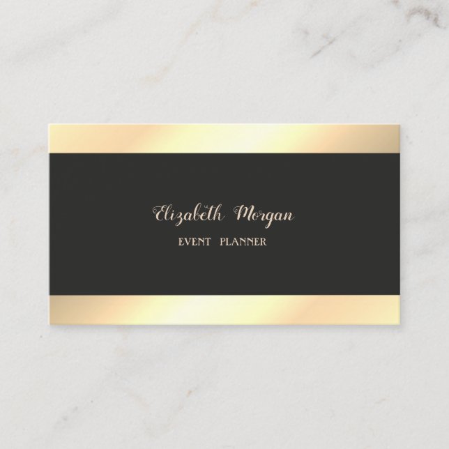 Elegant Stylish Simple,Black Business Card (Front)