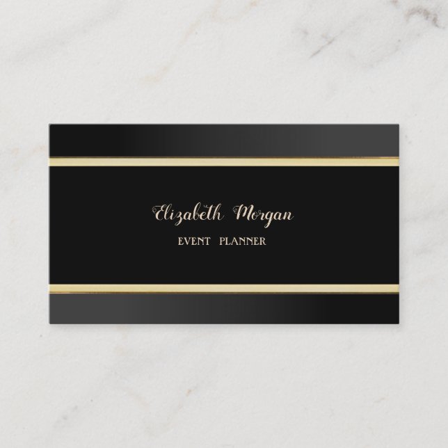 Elegant Stylish Simple,Black,Stripes Business Card (Front)