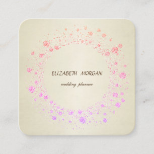 Elegant Stylish Simple, Confetti Square Business Card