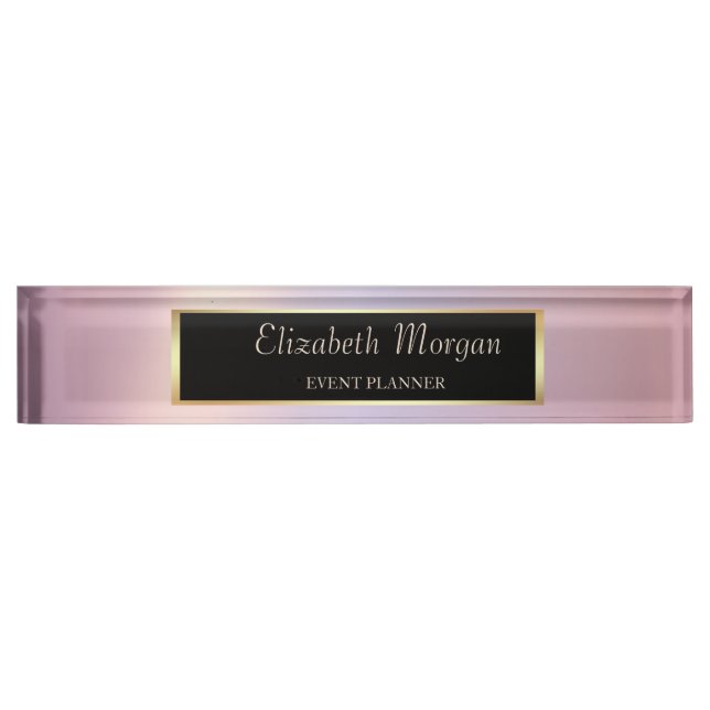 Elegant Stylish Simple  Gold Frame Nameplate (Front)
