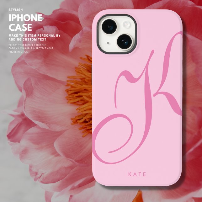 Elegant Stylish Simple Pink Script Name Case-Mate iPhone Case (Creator Uploaded)