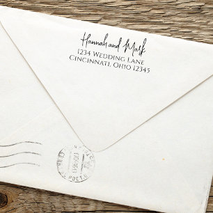Elegant Stylish Simple Return Address Wedding Self-inking Stamp