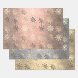 Elegant Stylish Snowflake Pattern Christmas   Wrapping Paper Sheet