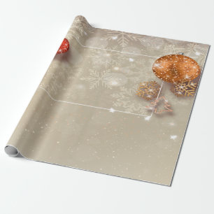 Elegant Stylish Snowflakes,Christmas Balls Holiday Wrapping Paper