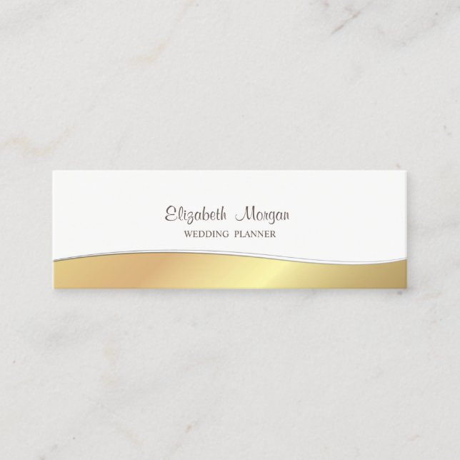 Elegant Stylish Sophisticated,Faux Gold Mini Business Card (Front)