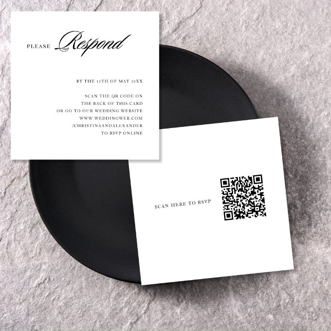 Elegant Stylish Sophisticated QR Code in the back Enclosure Card (Creator Uploaded)