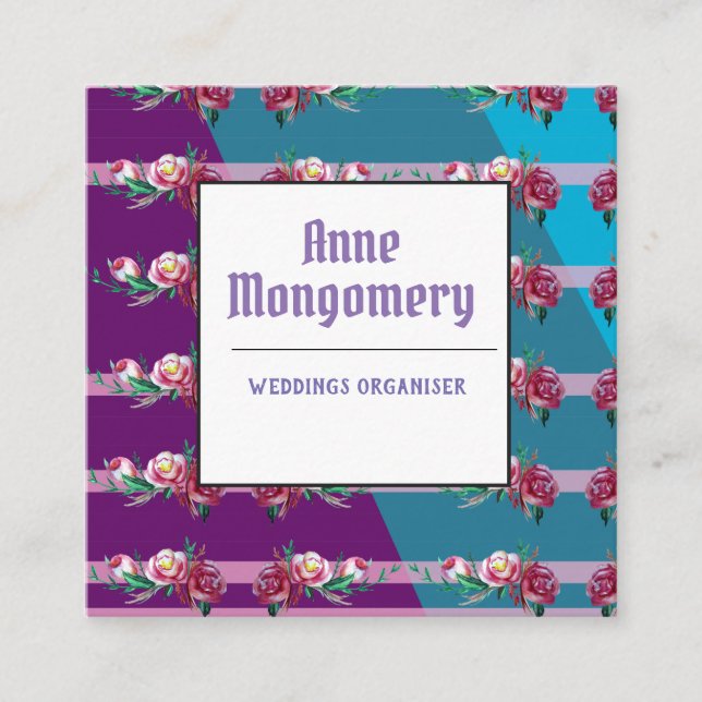 Elegant, Stylish Square Business Card (Front)