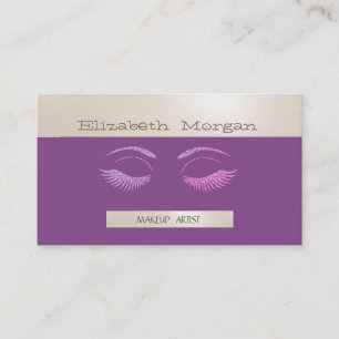 Elegant Stylish,Striped, Glittery Lashes Business Card