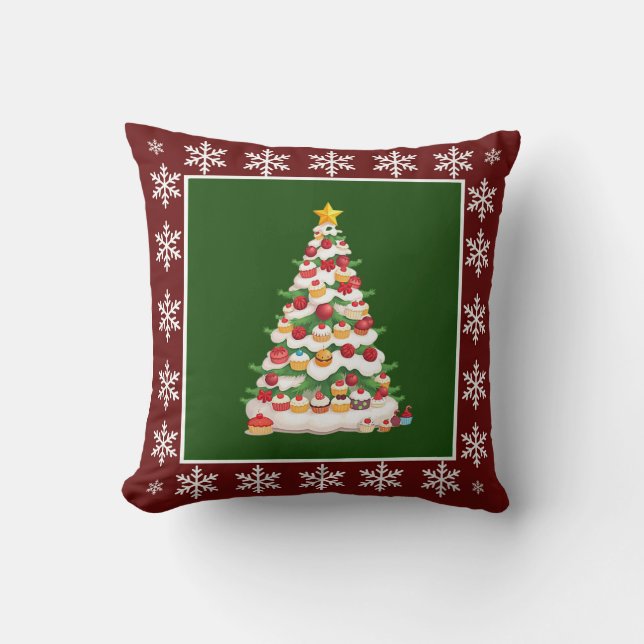 Elegant Stylish Sweet Delicious Christmas Tree Cushion (Front)