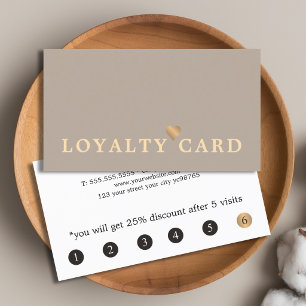 Elegant Stylish Taupe Golden Yellow Salon Loyalty Card