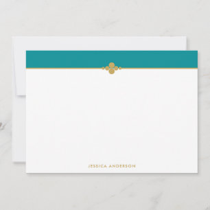 Elegant Stylish Teal Gold Personalised Card