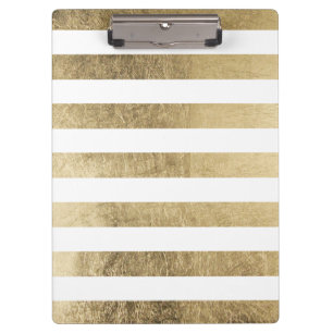 Elegant stylish trendy faux gold modern stripe clipboard