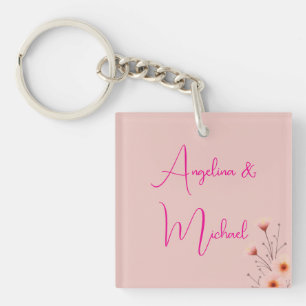 Elegant Stylish Trendy Handwriting Script Name Key Ring