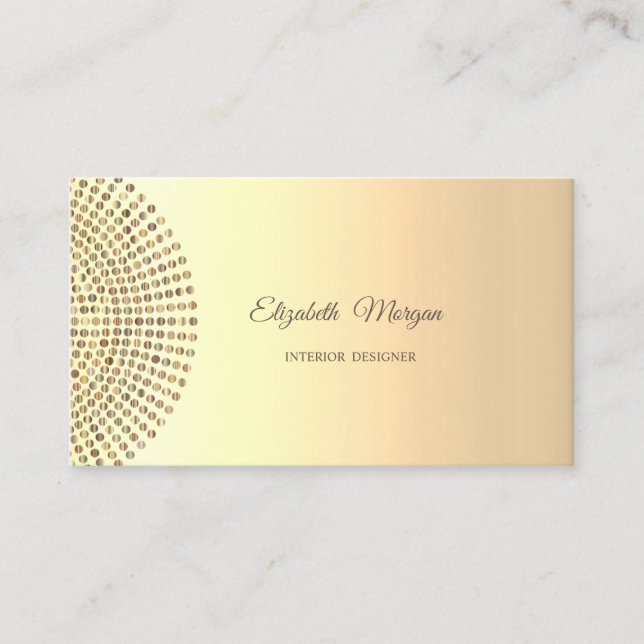 Elegant Stylish Trendy Professional,Gold Dots Business Card (Front)
