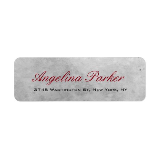 Elegant Stylish Trendy Stone Grey Wall Return Address Label