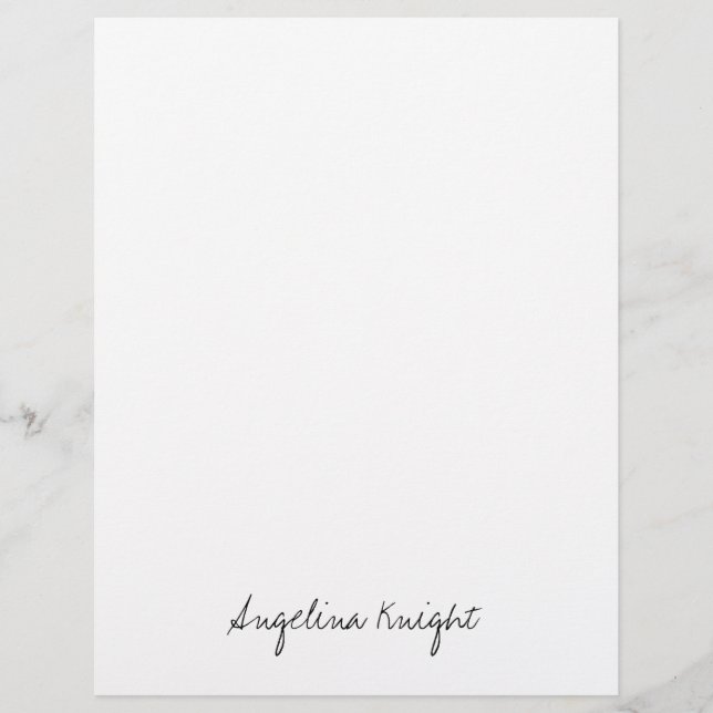 Elegant Stylish Trendy Unique Handwriting Script Custom Letterhead (Front)