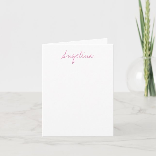 Elegant Stylish Trendy Unique Handwriting Script Note Card (Front)