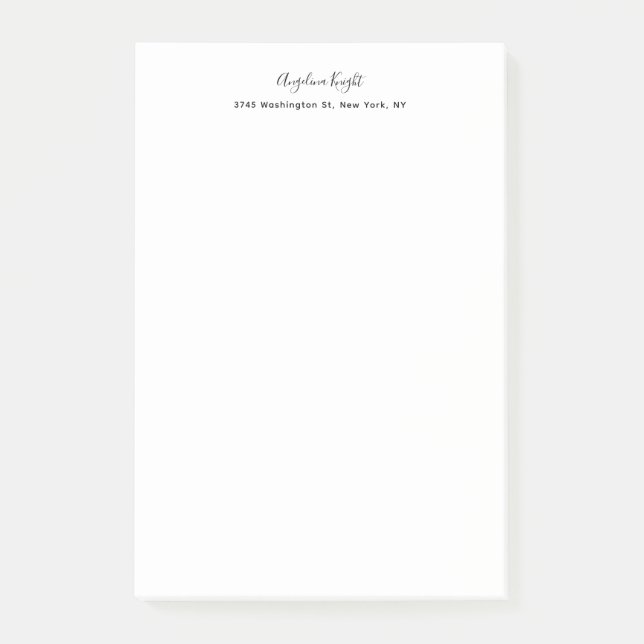 Elegant Stylish Trendy Unique Handwriting Script Post-it Notes (Front)