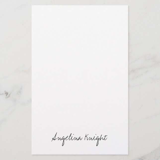 Elegant Stylish Trendy Unique Handwriting Script Stationery (Front)