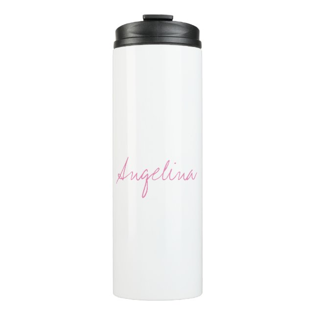 Elegant Stylish Trendy Unique Handwriting Script Thermal Tumbler (Front)