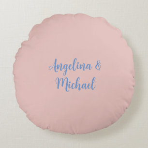 Elegant Stylish Trendy Unique Names Calligraphy Round Cushion
