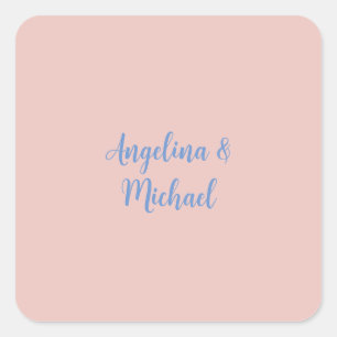 Elegant Stylish Trendy Unique Names Calligraphy Square Sticker