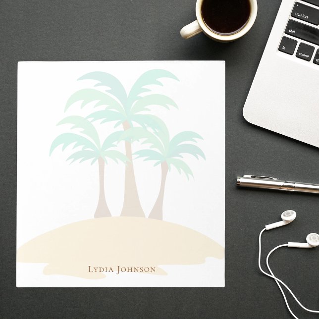 Elegant Stylish Tropical Watercolor Cute Palms Notepad (Creator Uploaded)