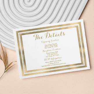 Elegant stylish white gold frame Details Card
