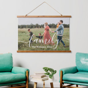 elegant stylish white handwriting family photo hanging tapestry