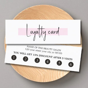 Elegant Stylish White Rose Beauty Salon Loyalty Card