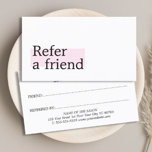 Elegant Stylish White Rose Beauty Salon Referral Card